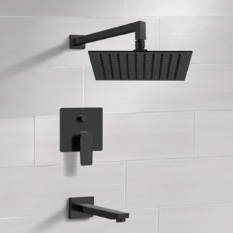 Tub and Shower Faucet Matte Black Tub and Shower Faucet Set Remer TSF43